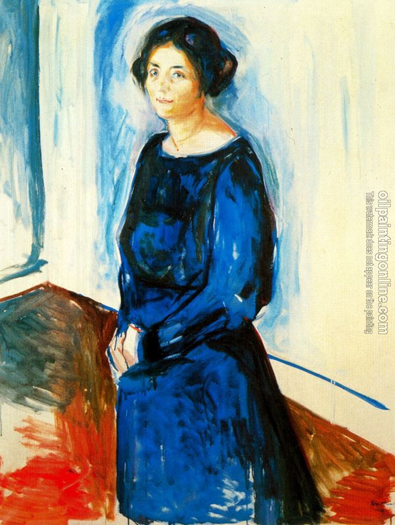 Munch, Edvard - Woman in Blue, Frau Barth